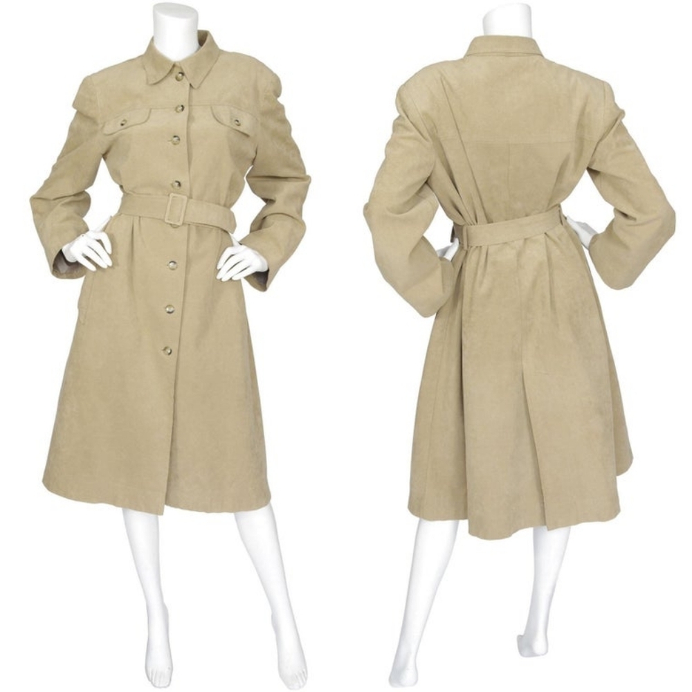 Mollie Parnis Ultra Suede Trench Coat